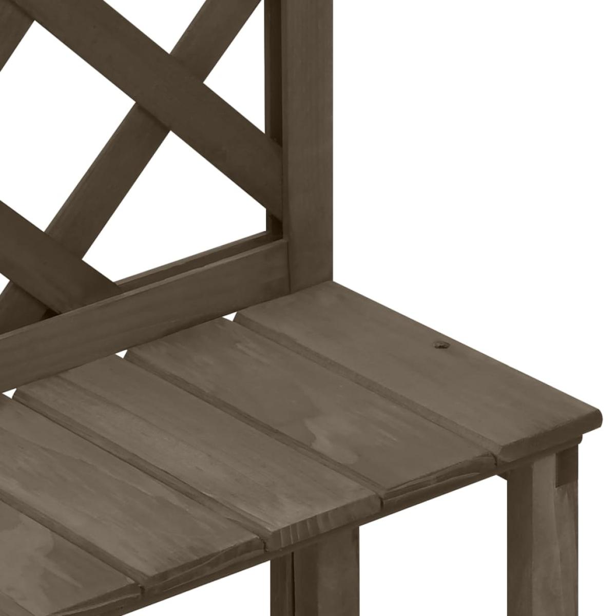 Soporte de plantas y enrejado madera de abeto gris 70x42x115 cm
