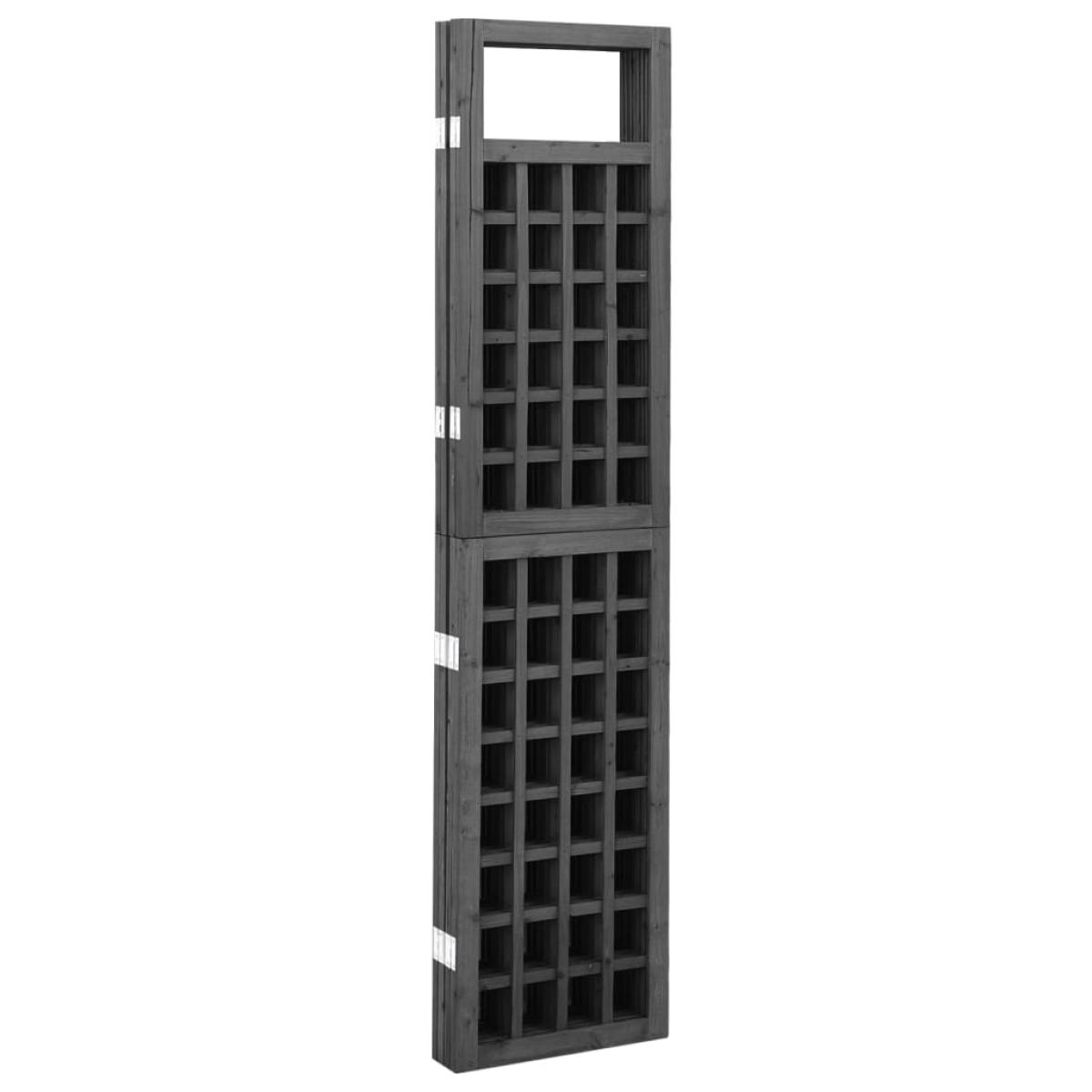Biombo/Enrejado de 3 paneles madera abeto negro 121x180cm