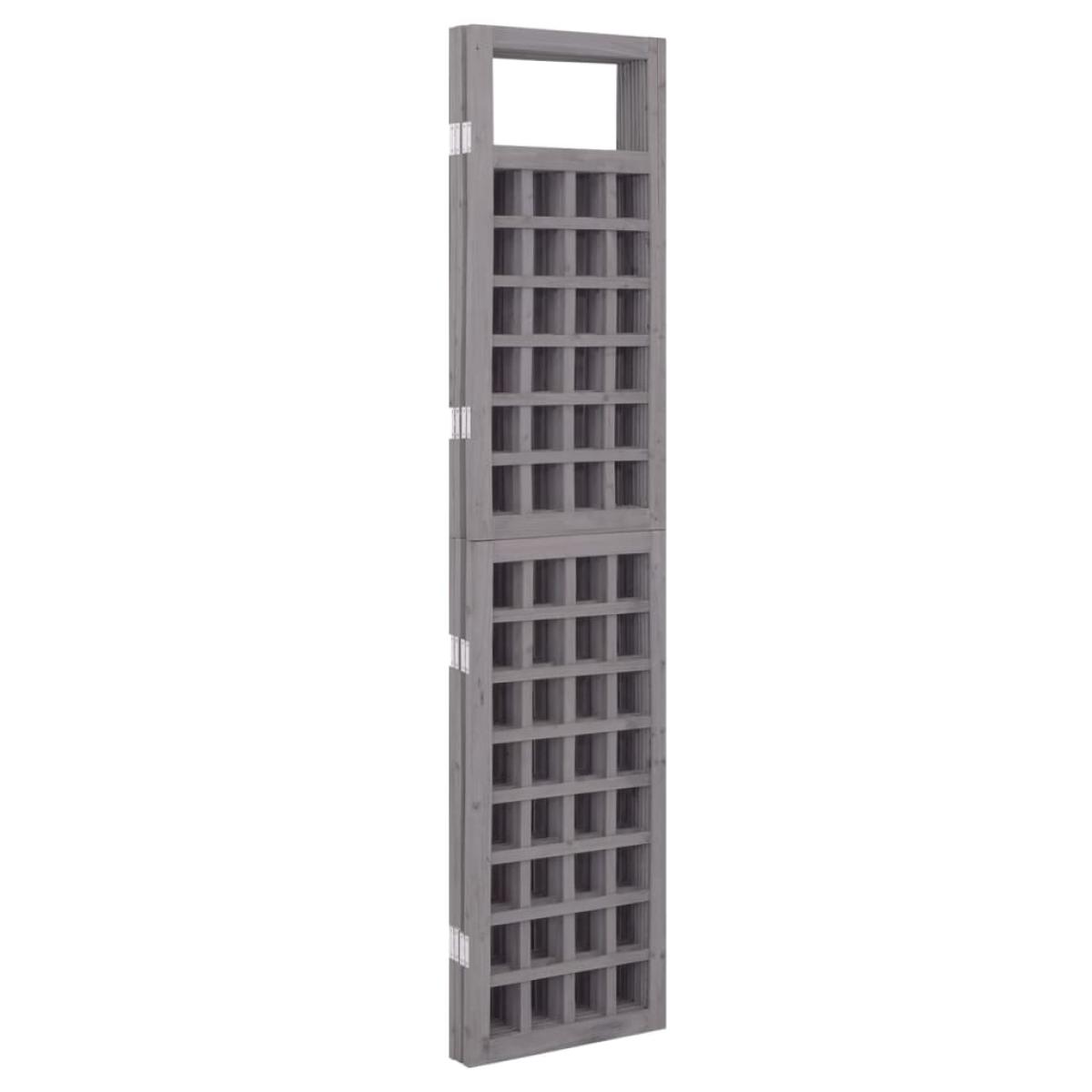 Biombo/Enrejado de 4 paneles madera maciza abeto gris 161x180cm