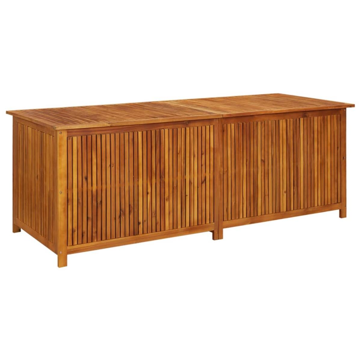 Caja de almacenaje de jardín madera maciza acacia 200x580x75 cm
