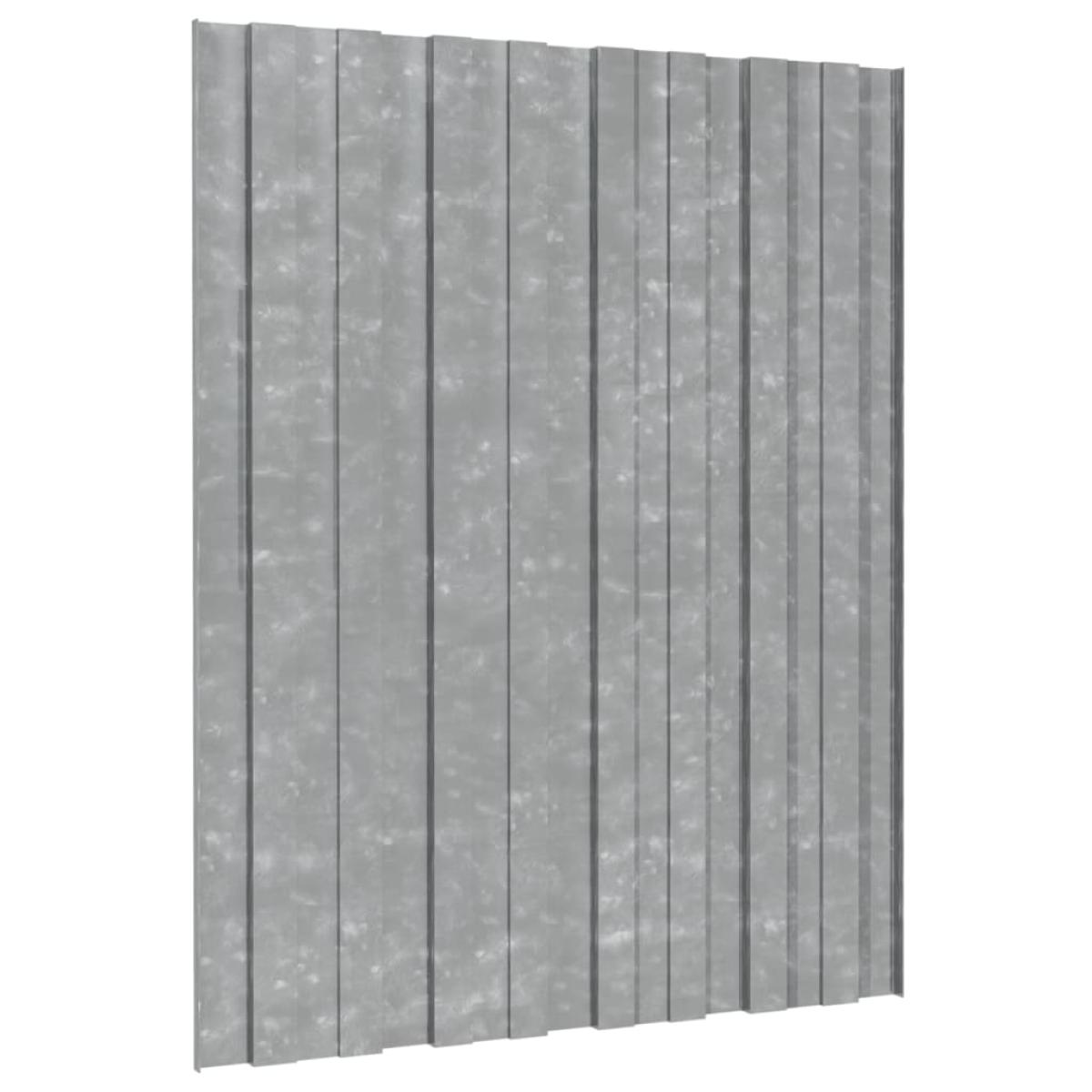 Panel para tejado acero galvanizado plata 36 unidades 60x45 cm