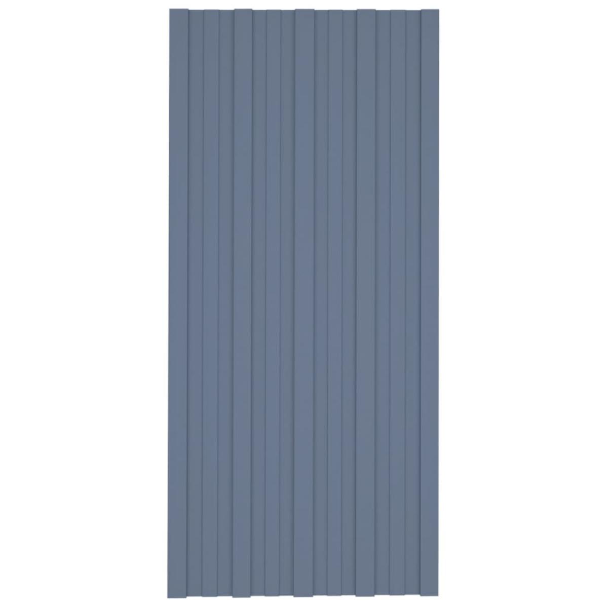 Panel para tejado acero galvanizado gris 36 unidades 100x45 cm