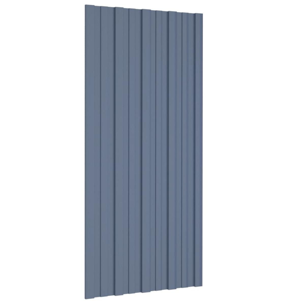 Panel para tejado acero galvanizado gris 36 unidades 100x45 cm