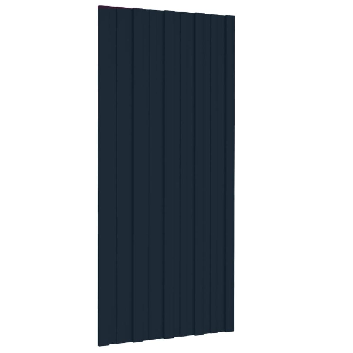 Panel para tejado acero galvanizado antracita 12 uds 100x45 cm