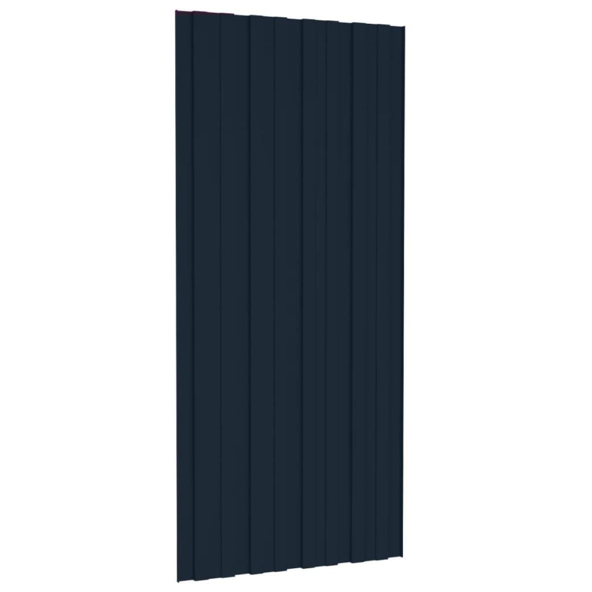Panel para tejado acero galvanizado antracita 36 uds 100x45 cm