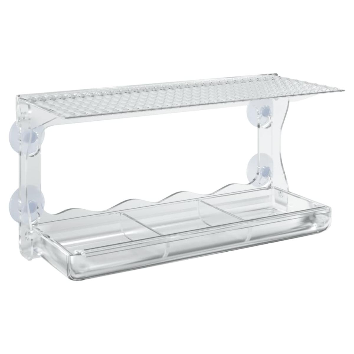 Comedero de pájaros para ventanas 2 uds acrílico 30x12x15 cm