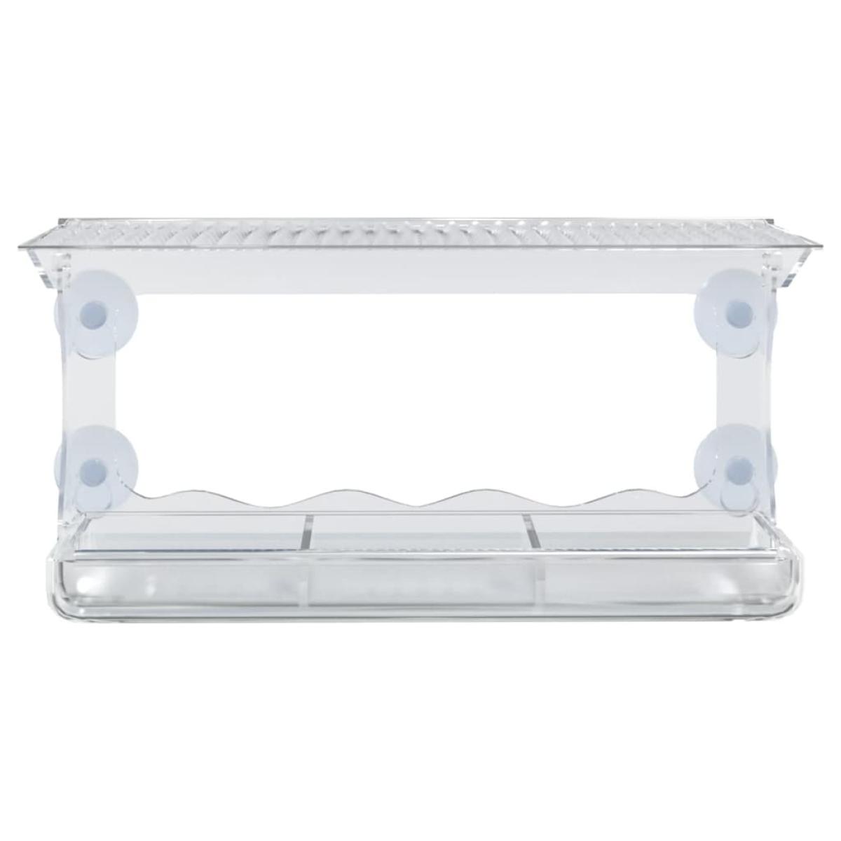 Comedero de pájaros para ventanas 2 uds acrílico 30x12x15 cm