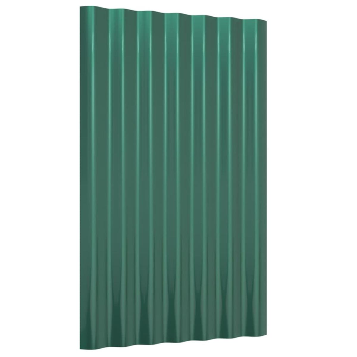Paneles de tejado 36 unidades acero recubierto verde 60x36 cm