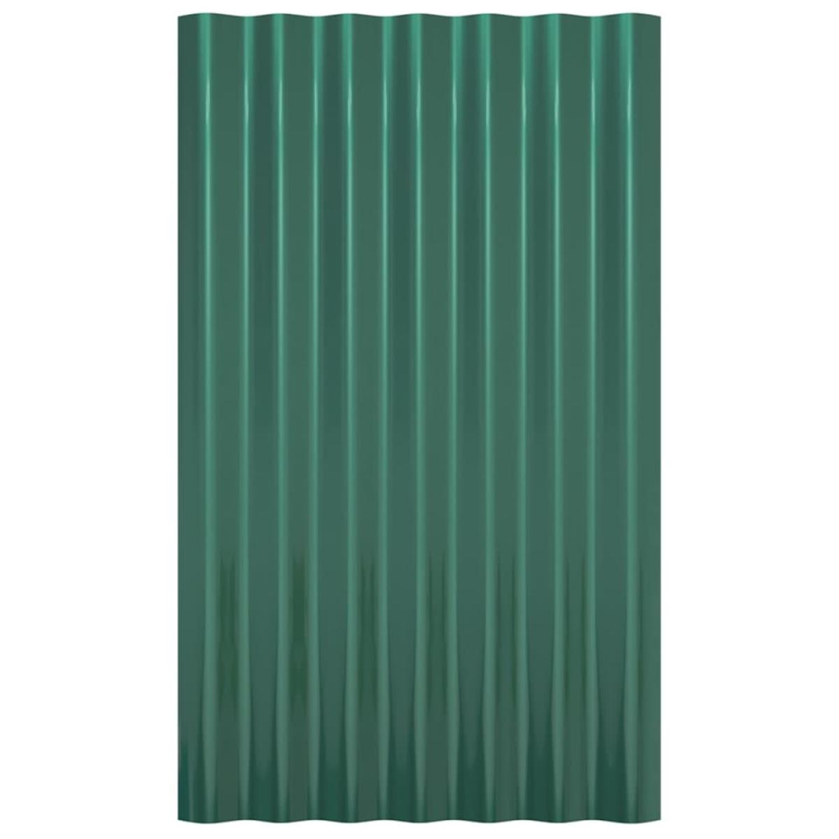 Paneles de tejado 36 unidades acero recubierto verde 60x36 cm