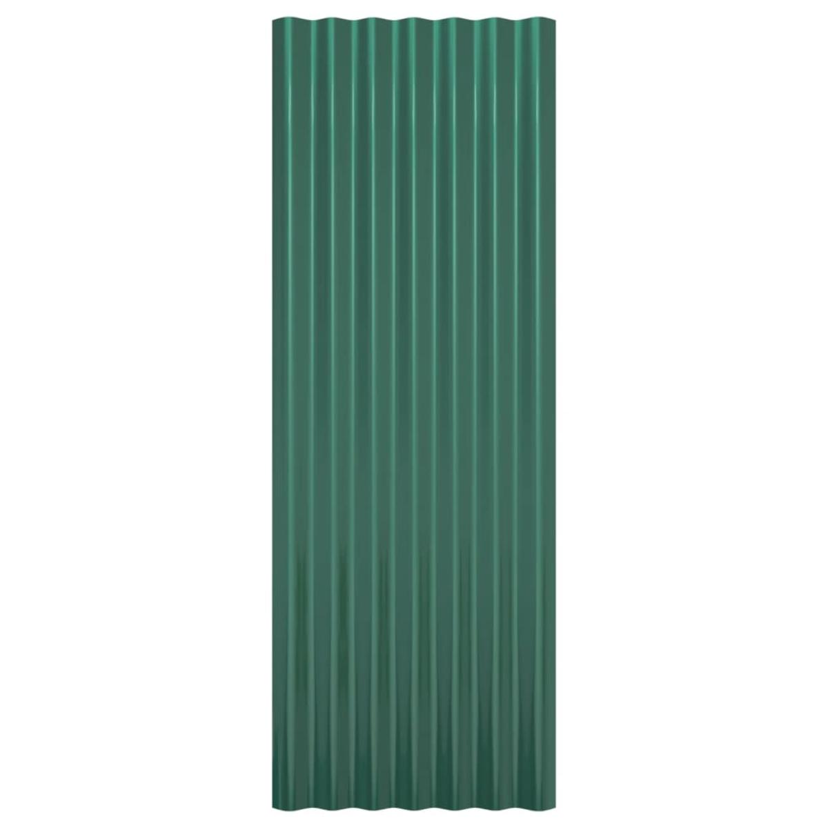 Paneles de tejado 12 unidades acero recubierto verde 100x36 cm