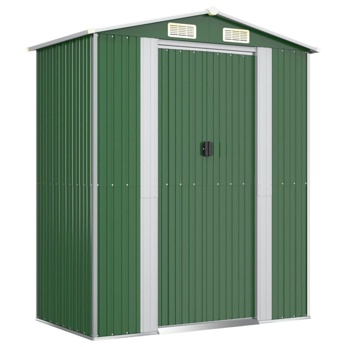Cobertizo de jardín acero galvanizado verde 192x108x223 cm