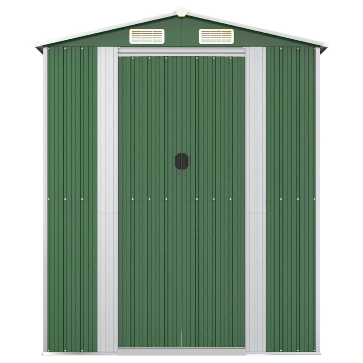Cobertizo de jardín acero galvanizado verde 192x108x223 cm
