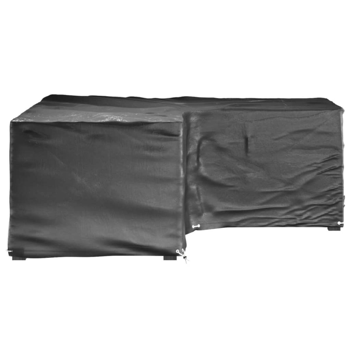 Funda para muebles de jardín forma de L 16 ojales 215x215x70 cm