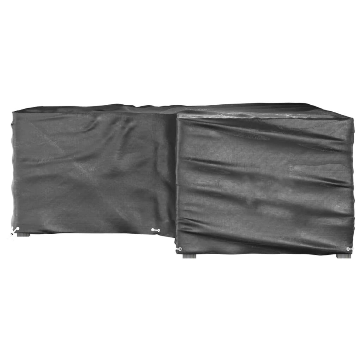 Funda para muebles de jardín forma de L 16 ojales 215x215x70 cm