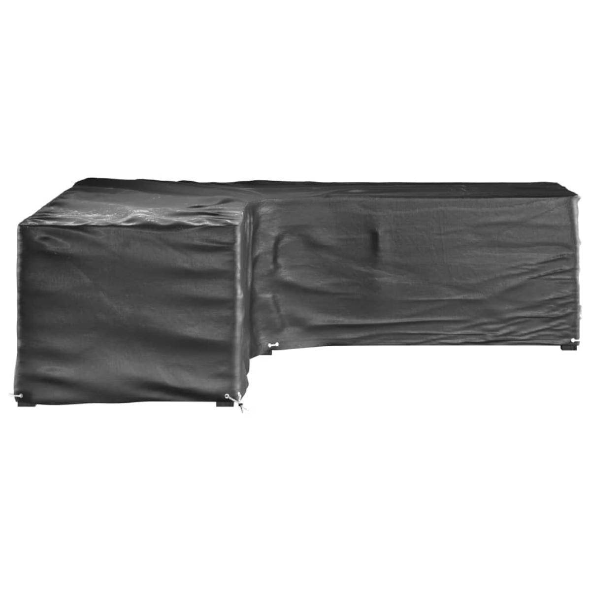 Funda para muebles de jardín forma de L 16 ojales 285x285x70 cm
