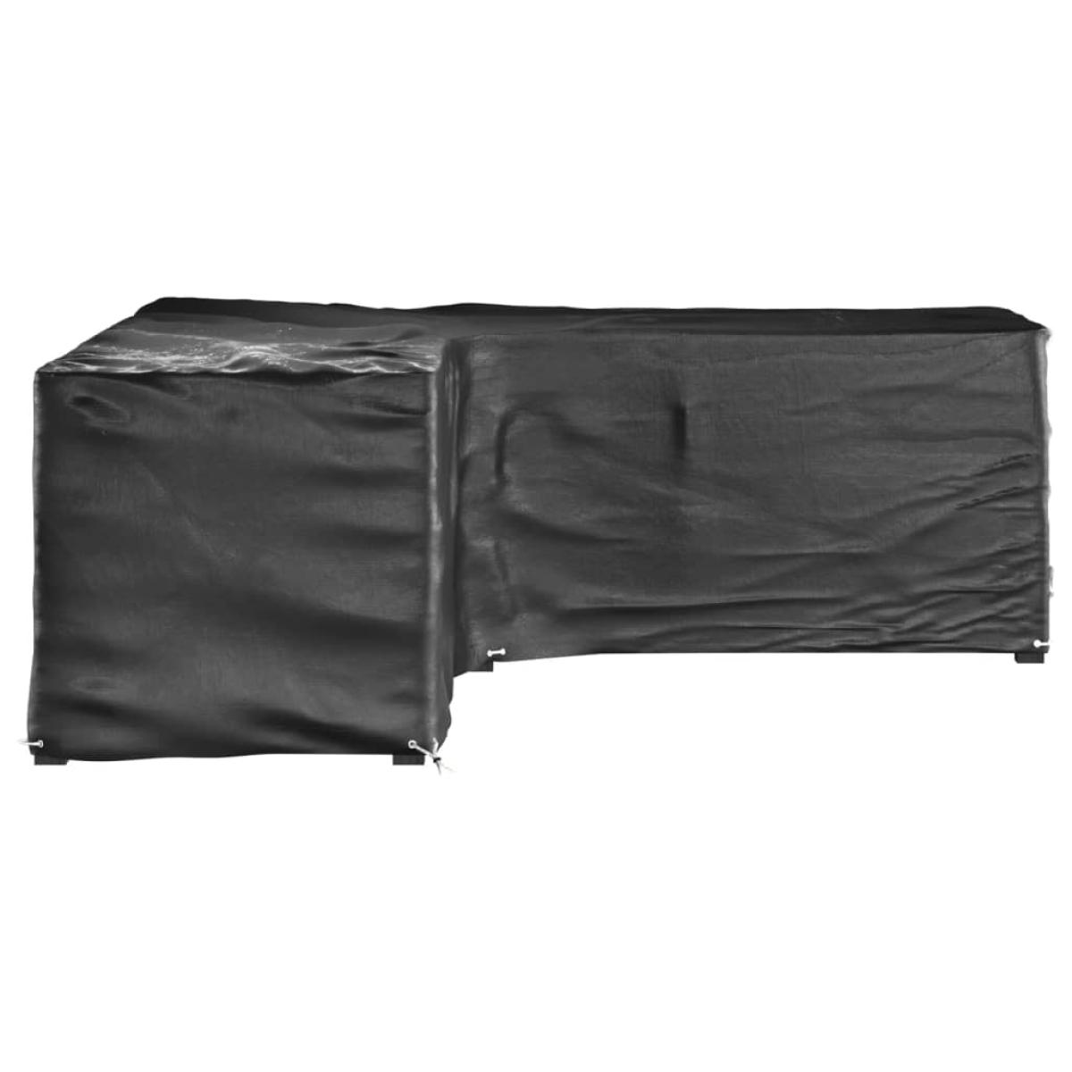 Funda para muebles de jardín forma de L 16 ojales 285x285x90 cm