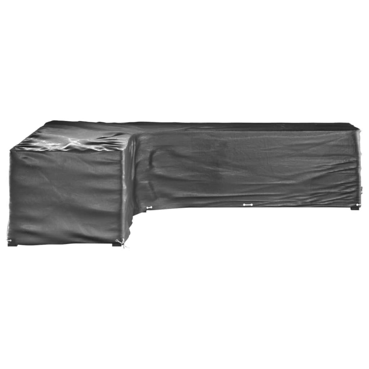 Funda para muebles de jardín forma de L 20 ojales 300x300x70 cm