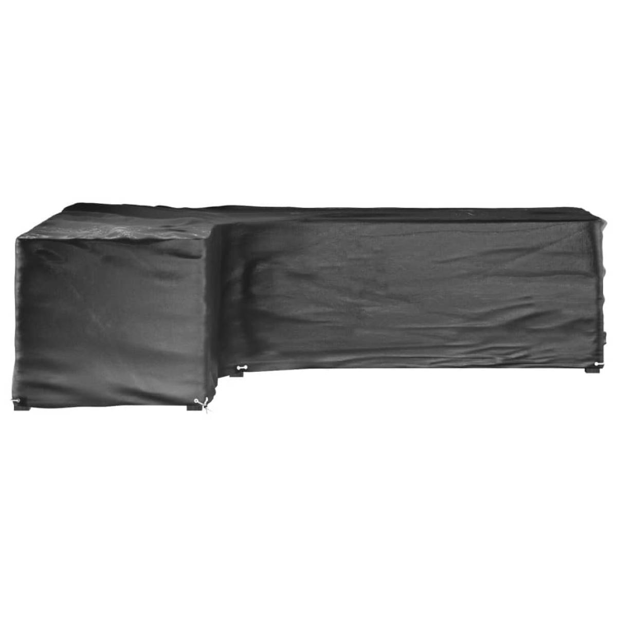 Funda para muebles de jardín forma de L 16 ojales 210x260x80 cm