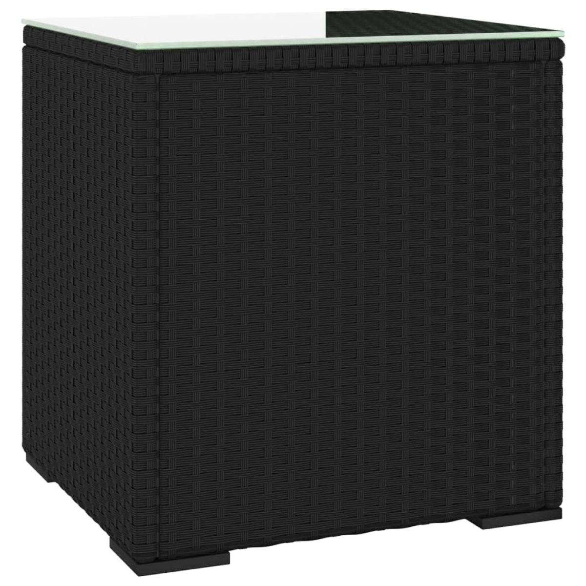 Mesa auxiliar ratán sintético negro 40x37x40,5 cm