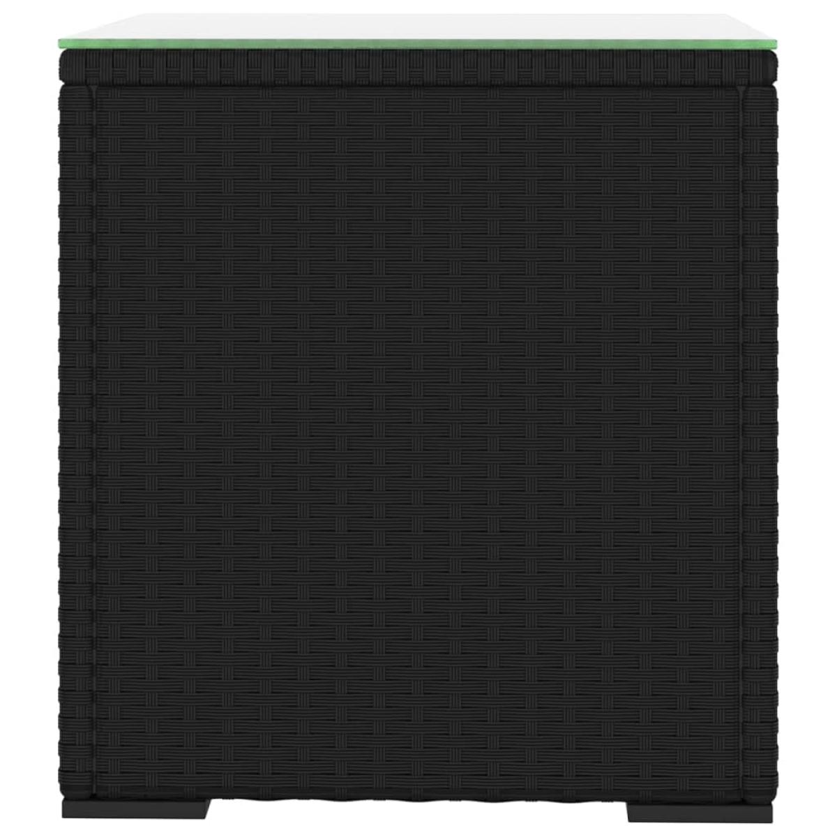 Mesa auxiliar ratán sintético negro 40x37x40,5 cm