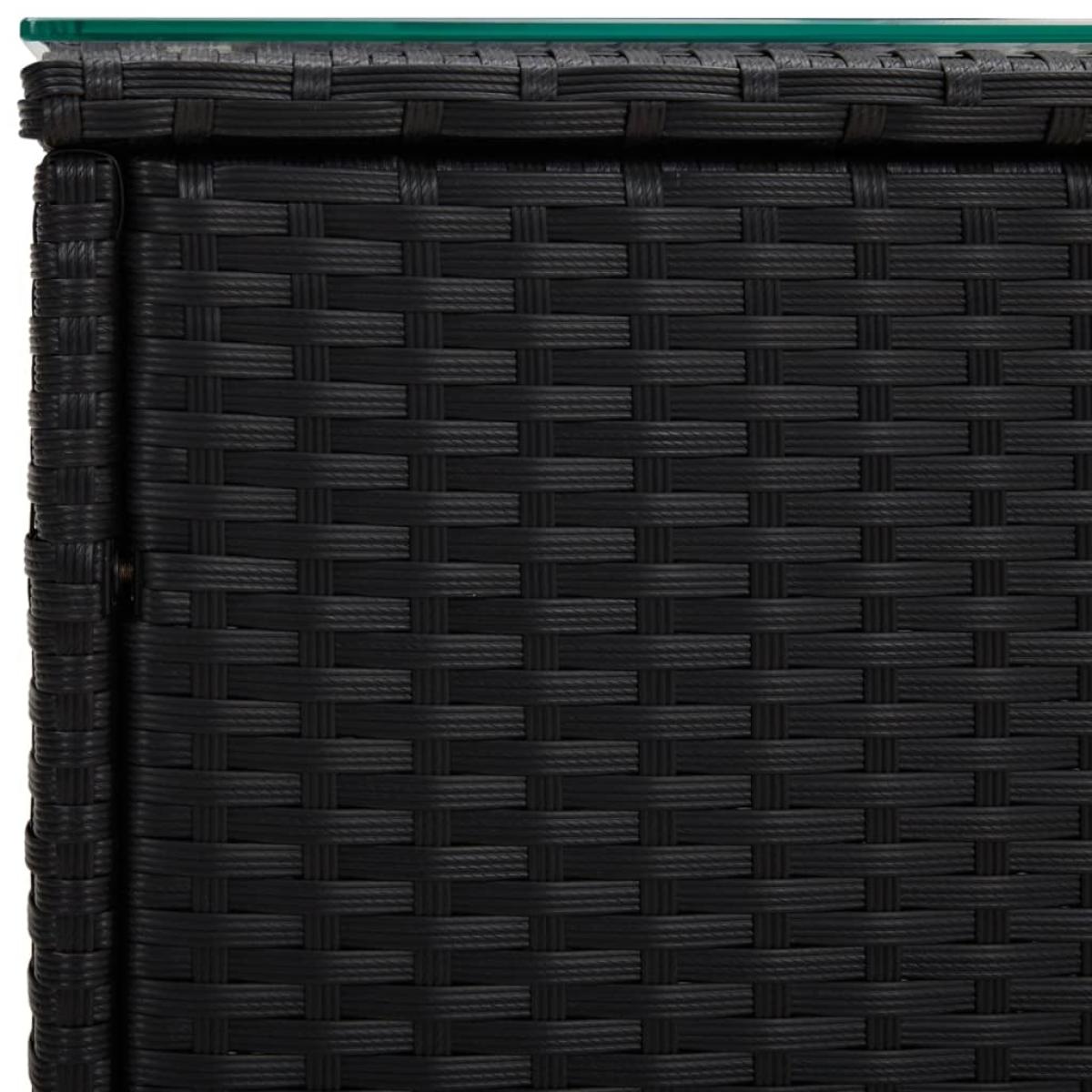Mesa auxiliar ratán sintético negro 40x37x40,5 cm