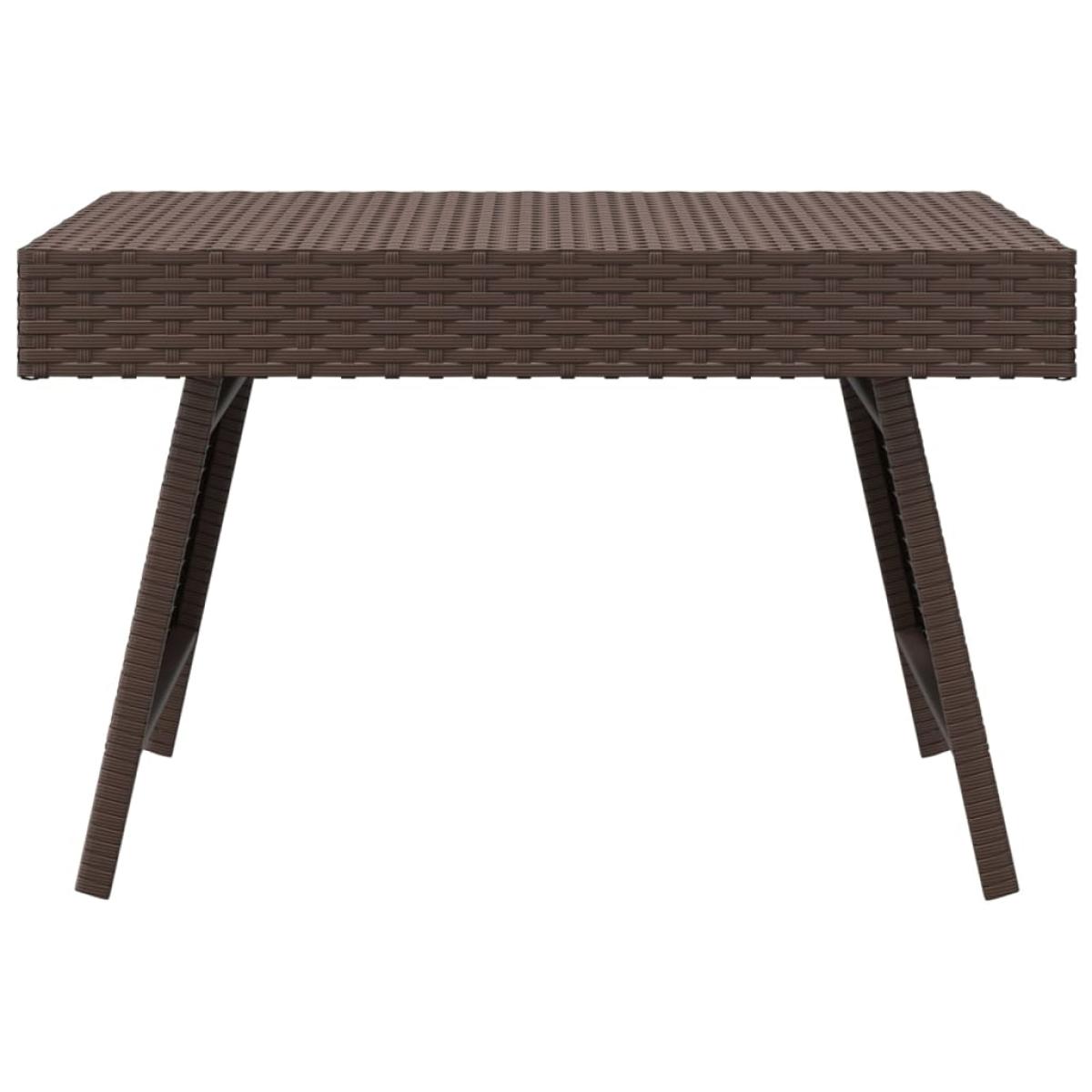 Mesa auxiliar plegable ratán sintético marrón 60x40x38 cm