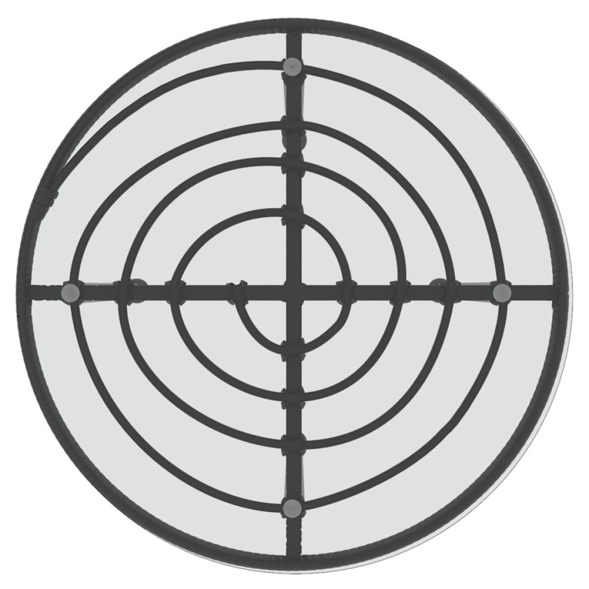 Mesa de comedor de vidrio templado y acero negro 55 cm