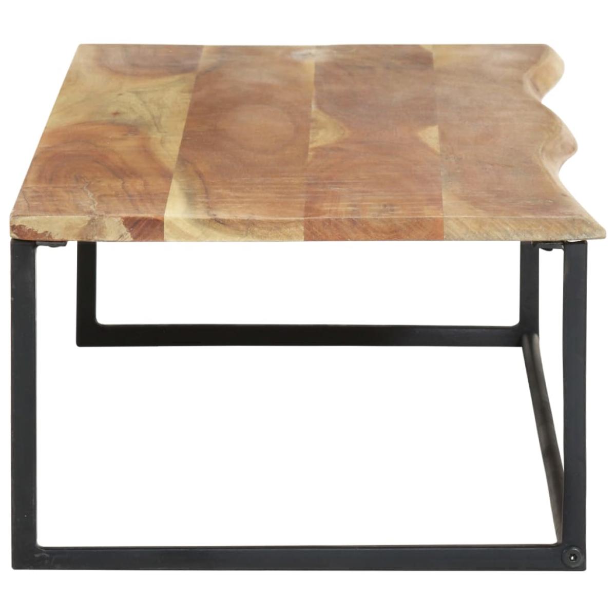 Perchero con borde natural madera maciza de acacia 100x35x22 cm