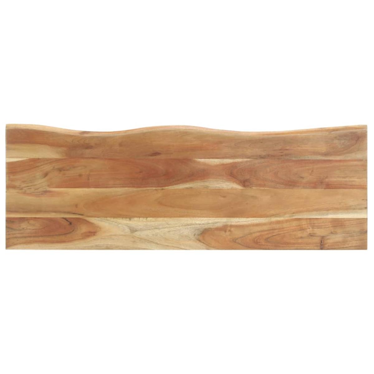 Perchero con borde natural madera maciza de acacia 100x35x22 cm