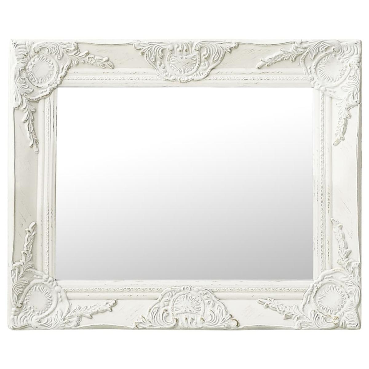 Espejo de pared estilo barroco blanco 50x40 cm