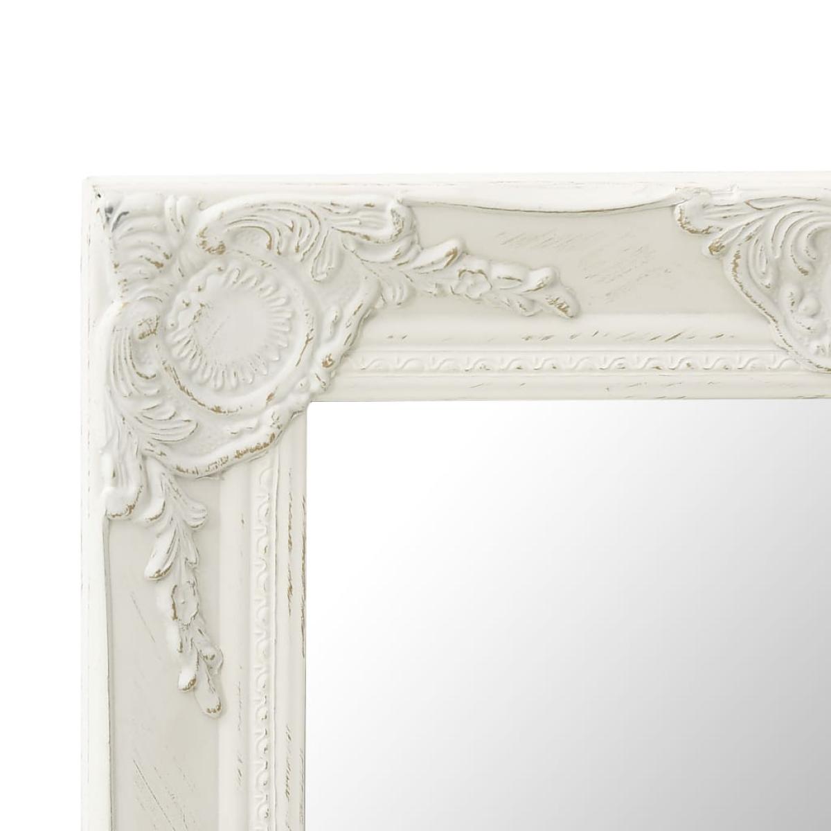 Espejo de pared estilo barroco blanco 50x40 cm