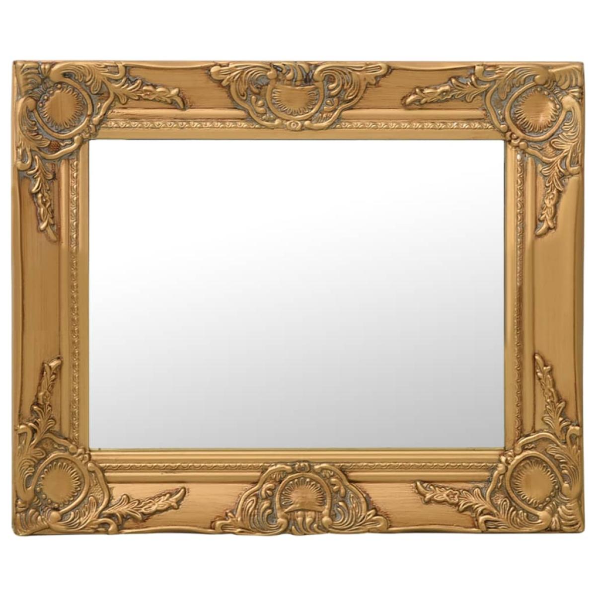Espejo de pared estilo barroco dorado 50x40 cm