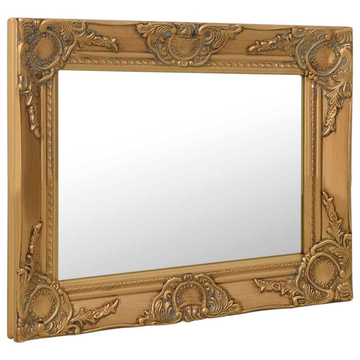 Espejo de pared estilo barroco dorado 50x40 cm