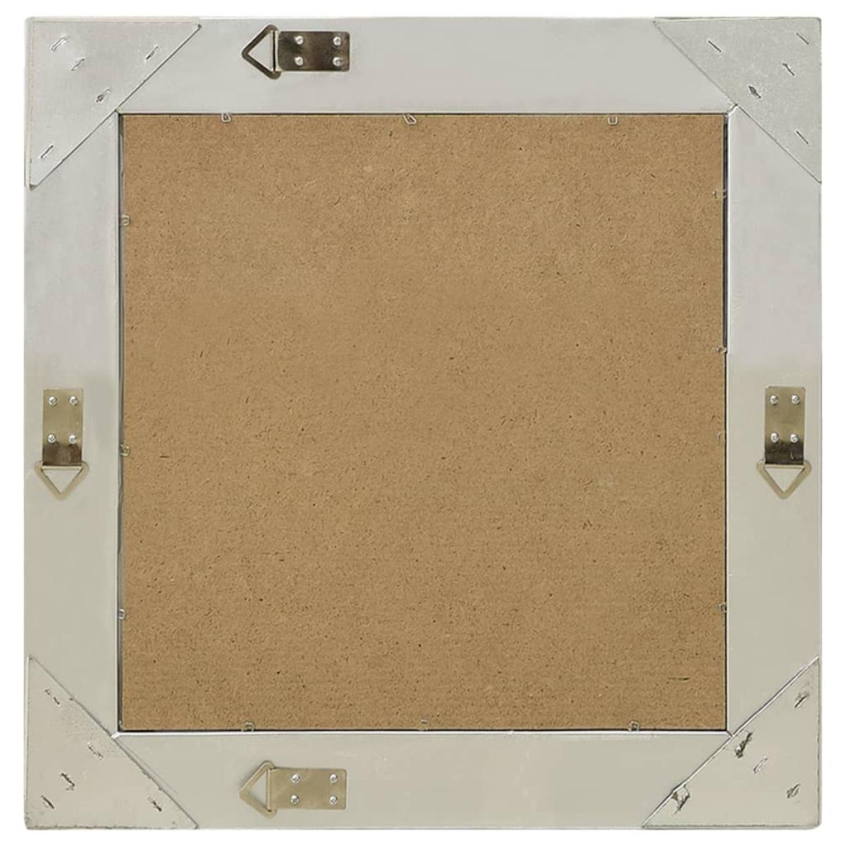 Espejo de pared estilo barroco plateado 50x50 cm