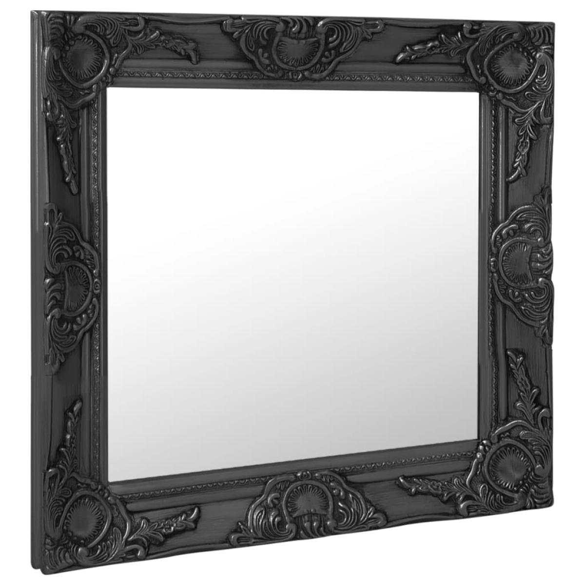 Espejo de pared estilo barroco negro 50x50 cm