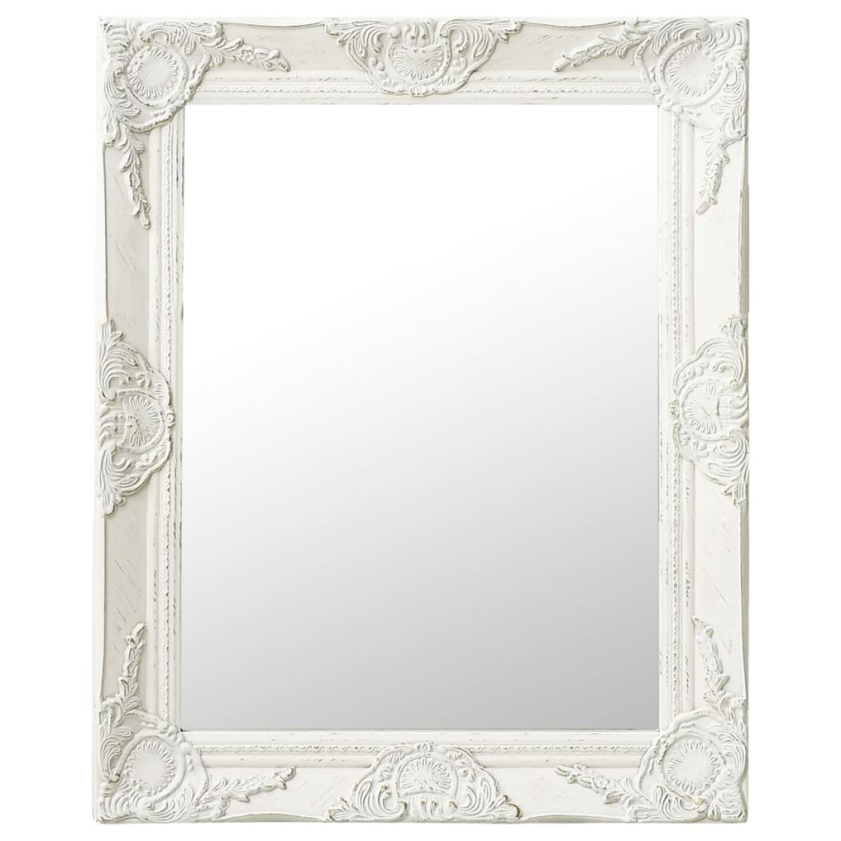 Espejo de pared estilo barroco blanco 50x60 cm