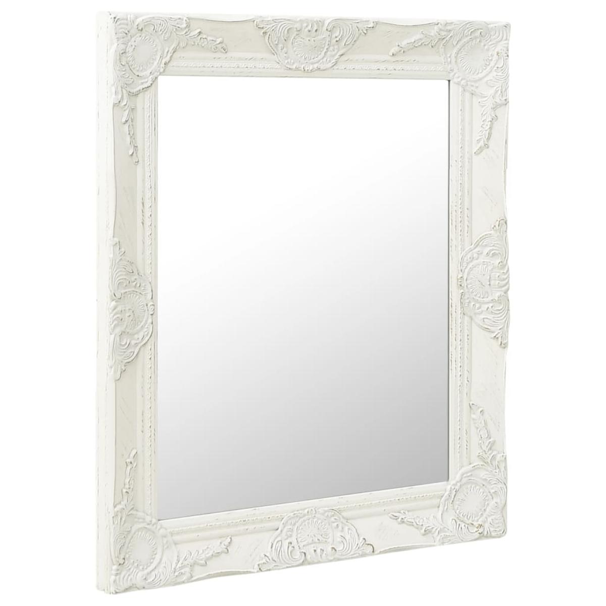 Espejo de pared estilo barroco blanco 50x60 cm