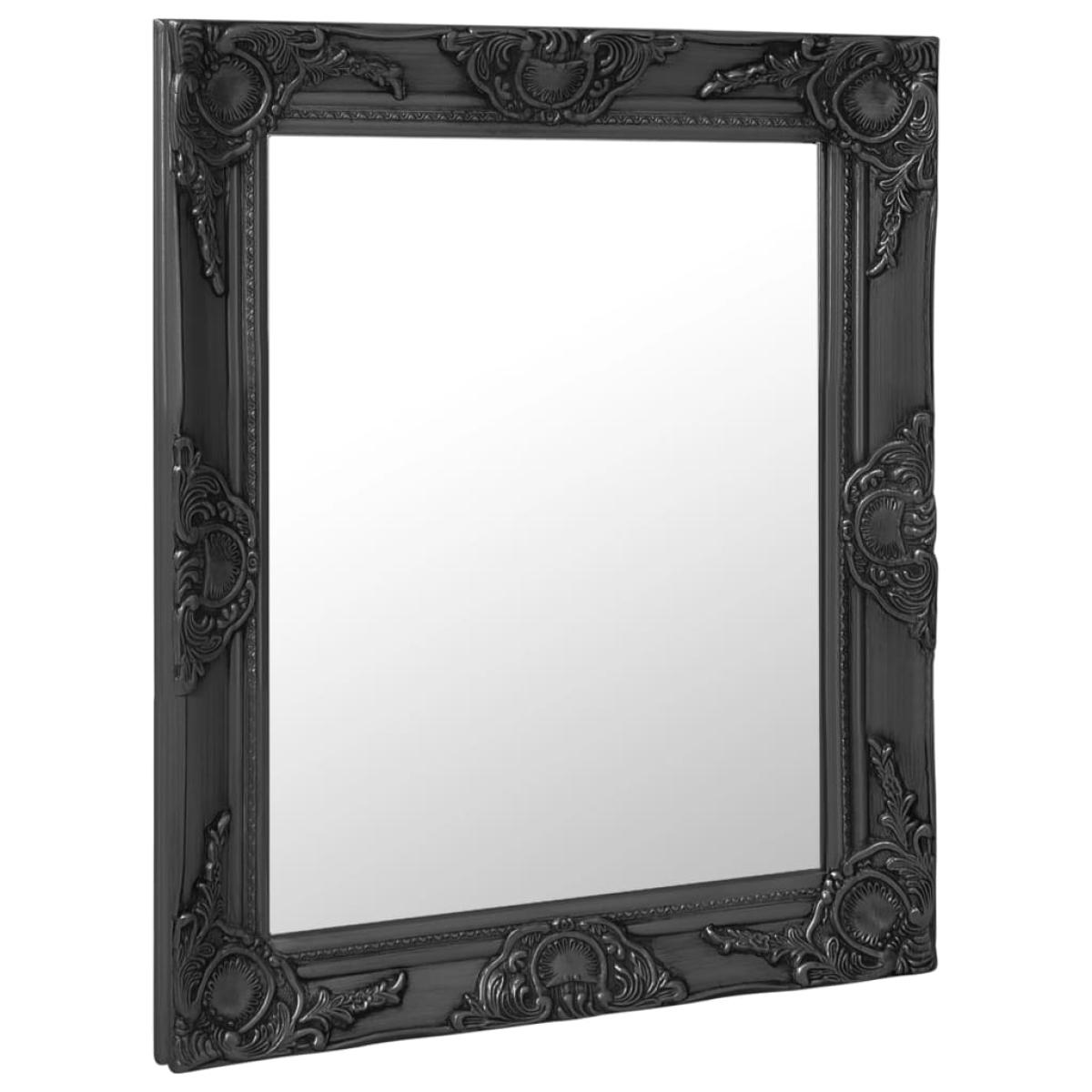 Espejo de pared estilo barroco negro 50x60 cm