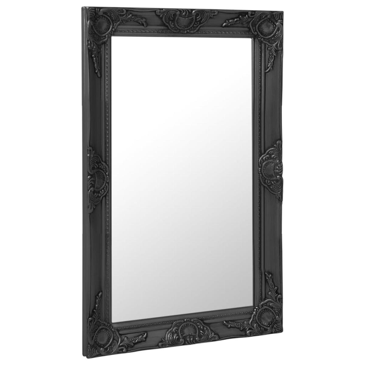 Espejo de pared estilo barroco negro 50x80 cm