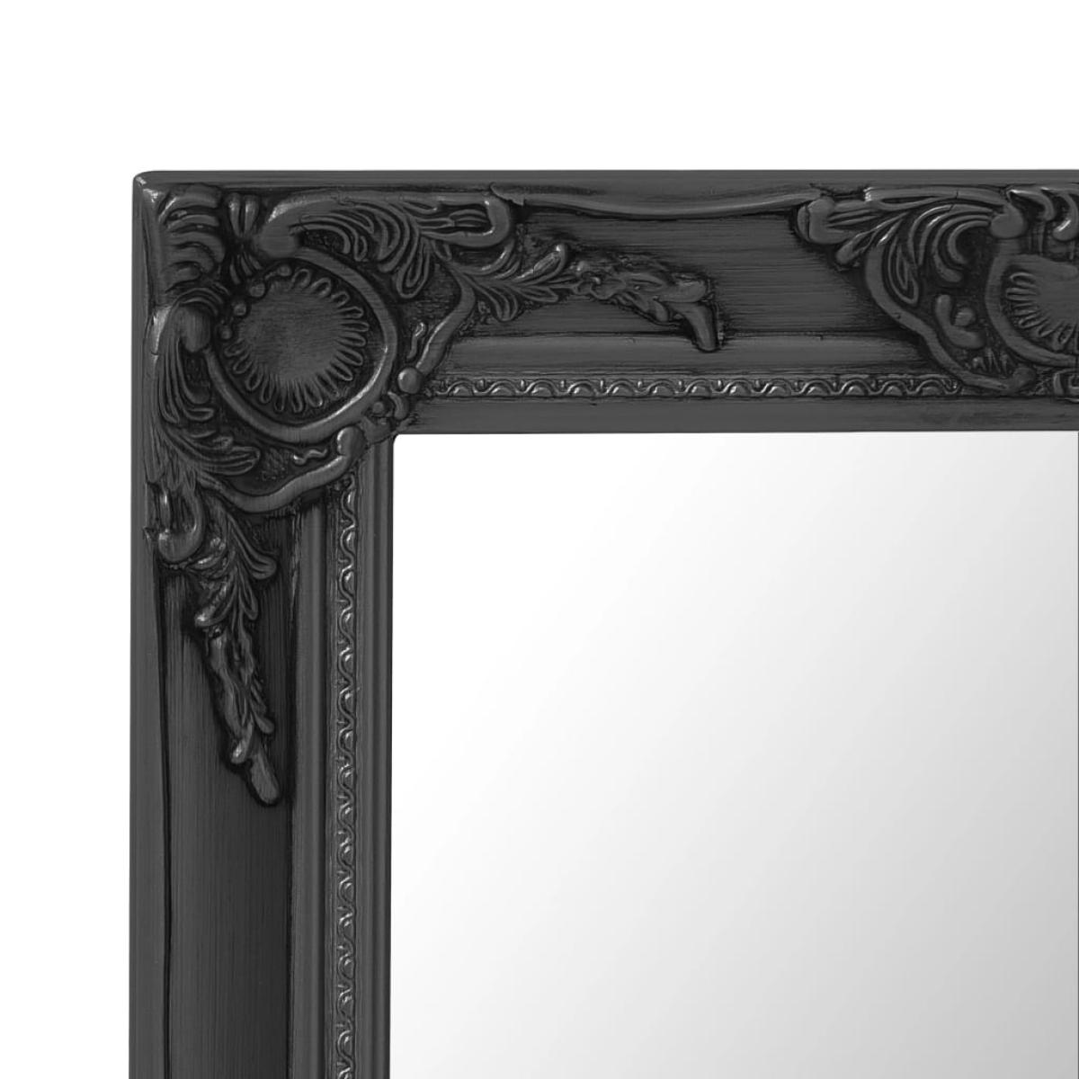 Espejo de pared estilo barroco negro 50x80 cm