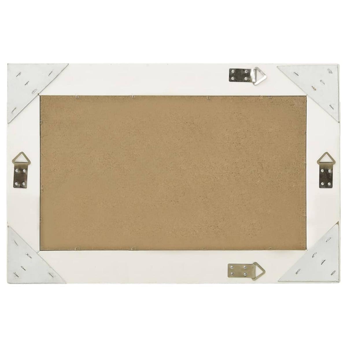 Espejo de pared estilo barroco blanco 60x40 cm