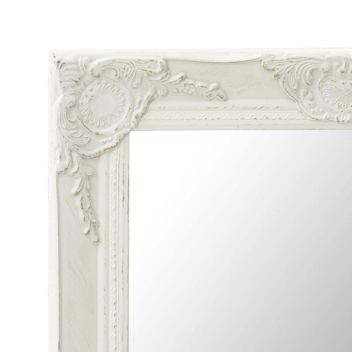 Espejo de pared estilo barroco blanco 60x40 cm