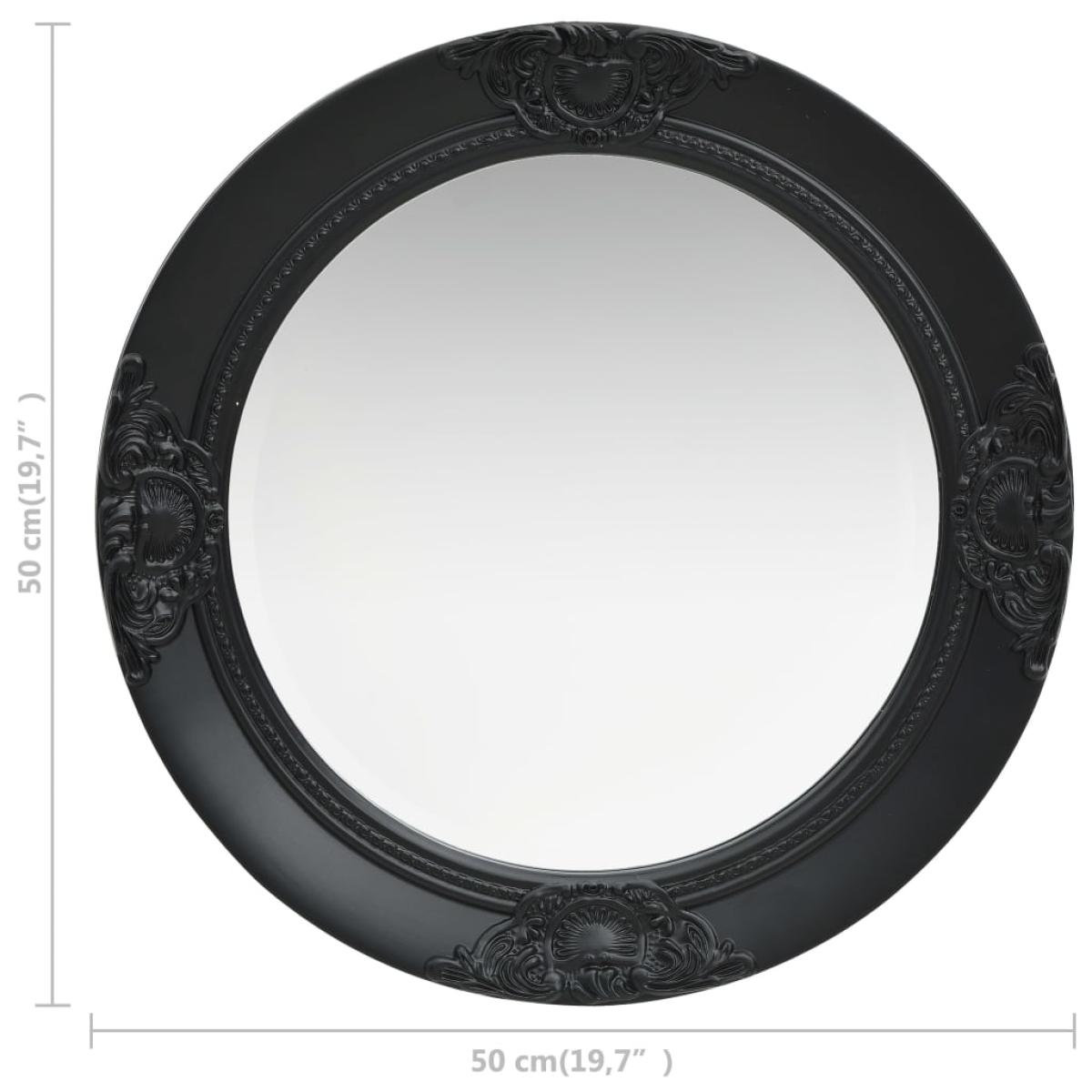 Espejo de pared estilo barroco negro 50 cm