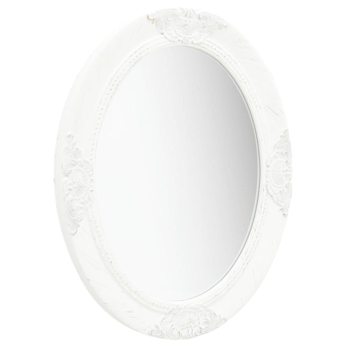 Espejo de pared estilo barroco blanco 50x60 cm