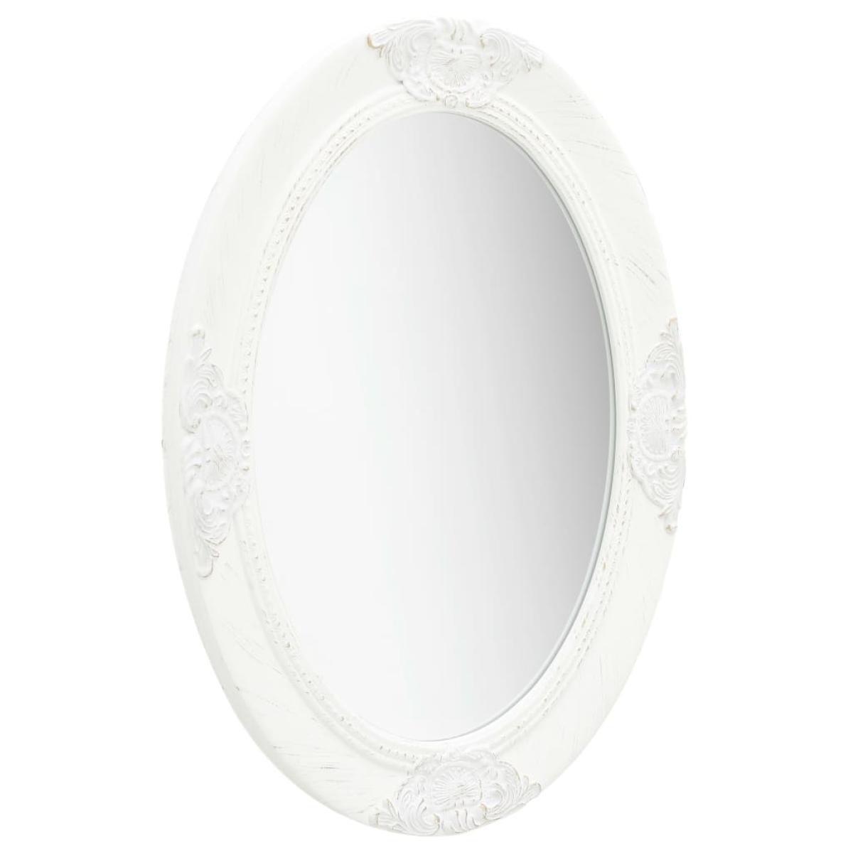 Espejo de pared estilo barroco blanco 50x70 cm