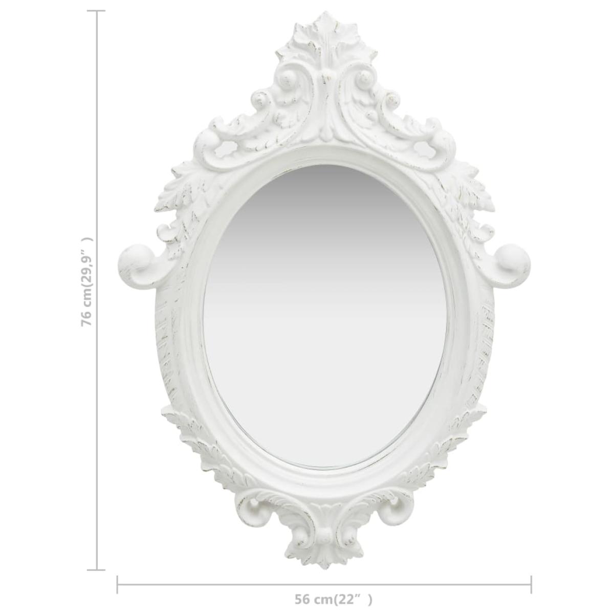 Espejo de pared estilo castillo blanco 56x76 cm