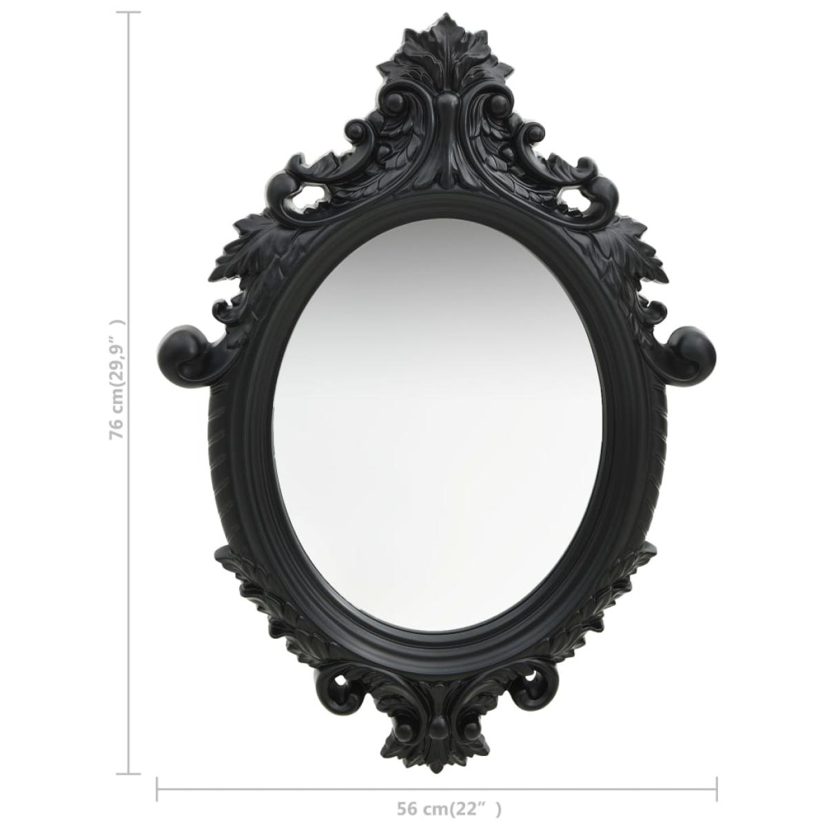 Espejo de pared estilo castillo negro 56x76 cm