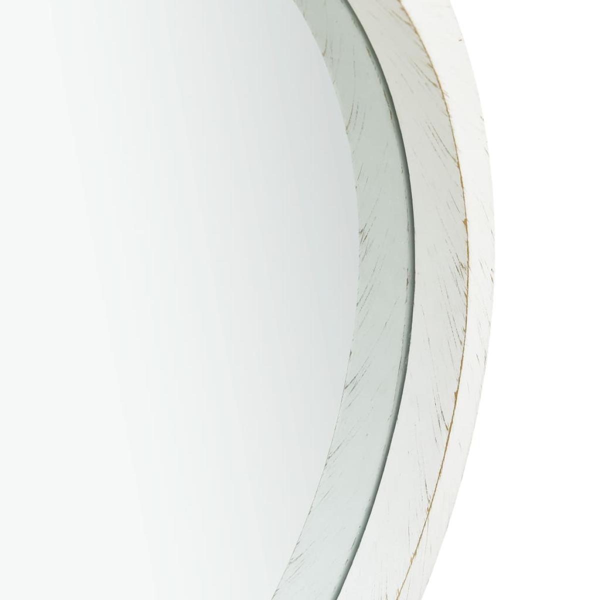 Espejo de pared con correa blanco 50 cm
