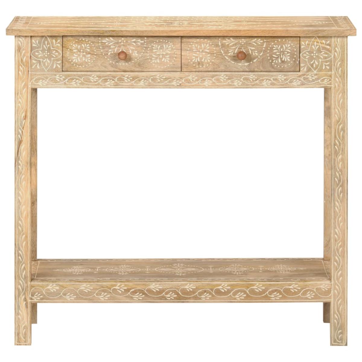 Mesa consola de madera maciza de mango 80x35x74 cm
