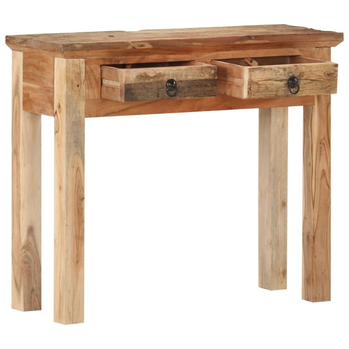 Mesa consola madera de acacia y madera reciclada 90,5x30x75cm